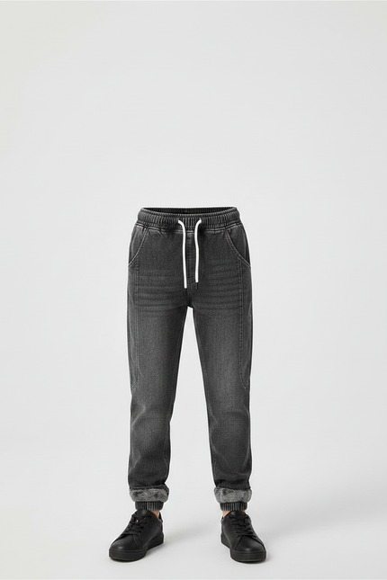 Pantalon Gris Jogger Molletonné Chaud Enfant - Jean - vue 3