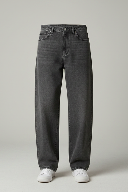 Pantalon Gris Ample Droit Décontracté Homme Coton - Jean - vue 3