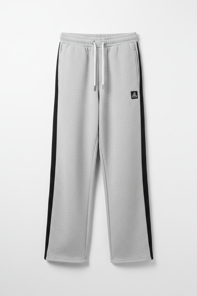 Pantalon Gris Ample Sport Décontracté Rayures - Molleton - vue 3