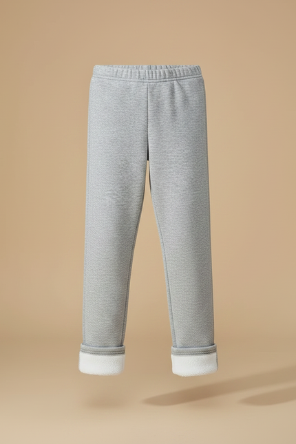 Pantalon Gris Molletonné Doublé Chaud Enfant - vue 3