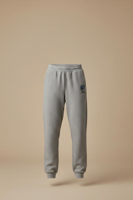 Pantalon Gris Jogging Molletonné Imprimé Sport Décontracté Femme - vue 3