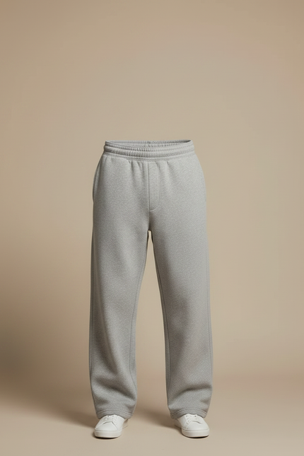 Pantalon Gris Molletonné Ample Décontracté Homme - vue 3