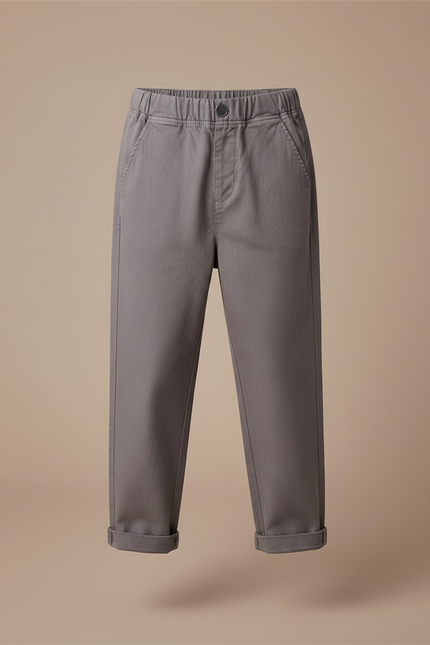 Pantalon Gris Cargo Ample Confortable Enfant Coton - vue 3