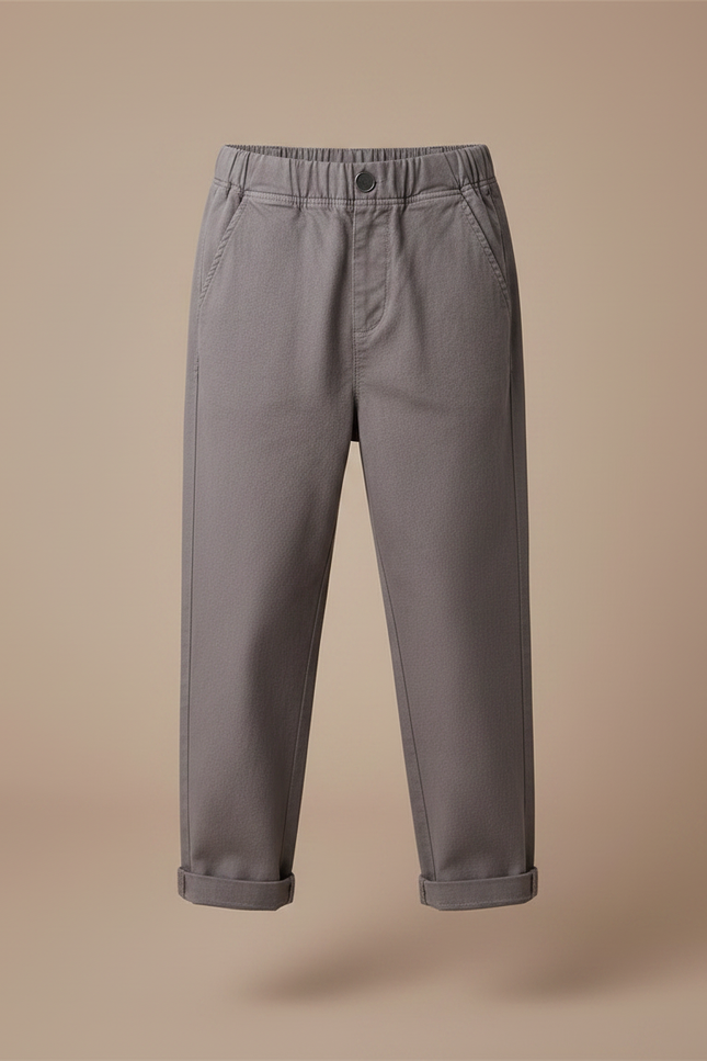 Pantalon Gris Cargo Ample Confortable Enfant Coton - vue 3