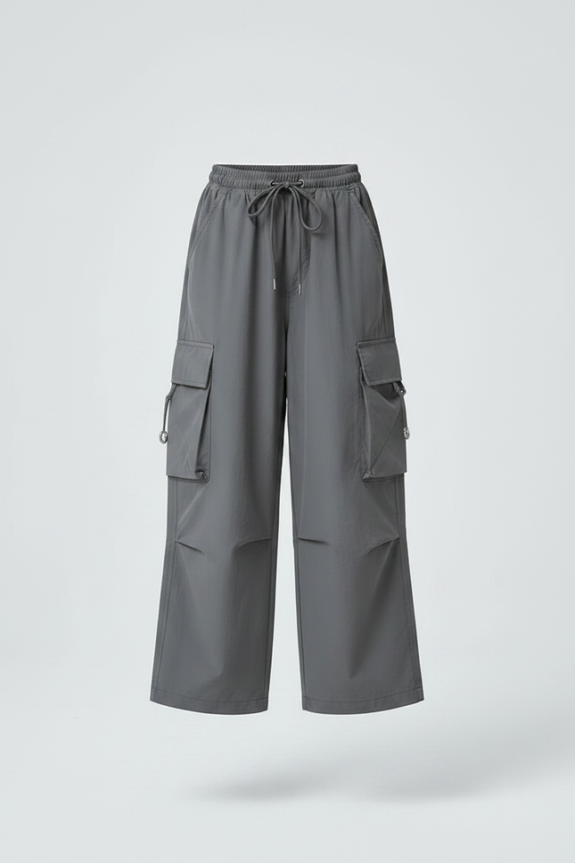 Pantalon Parachute Gris - Polyester - vue 3