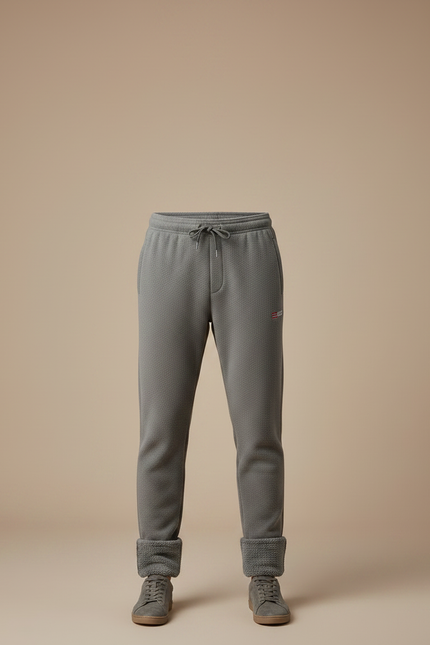 Pantalon Gris Molletonné Confortable Décontracté Chaud Homme - vue 3