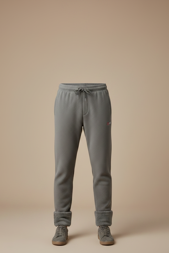 Pantalon Gris Molletonné Confortable Décontracté Chaud Homme - vue 3