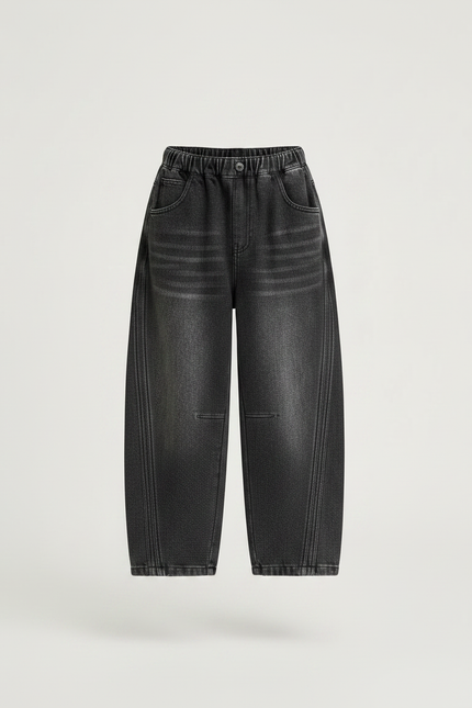 Pantalon Gris Large Décontracté Ample Garçon - Jean - vue 3