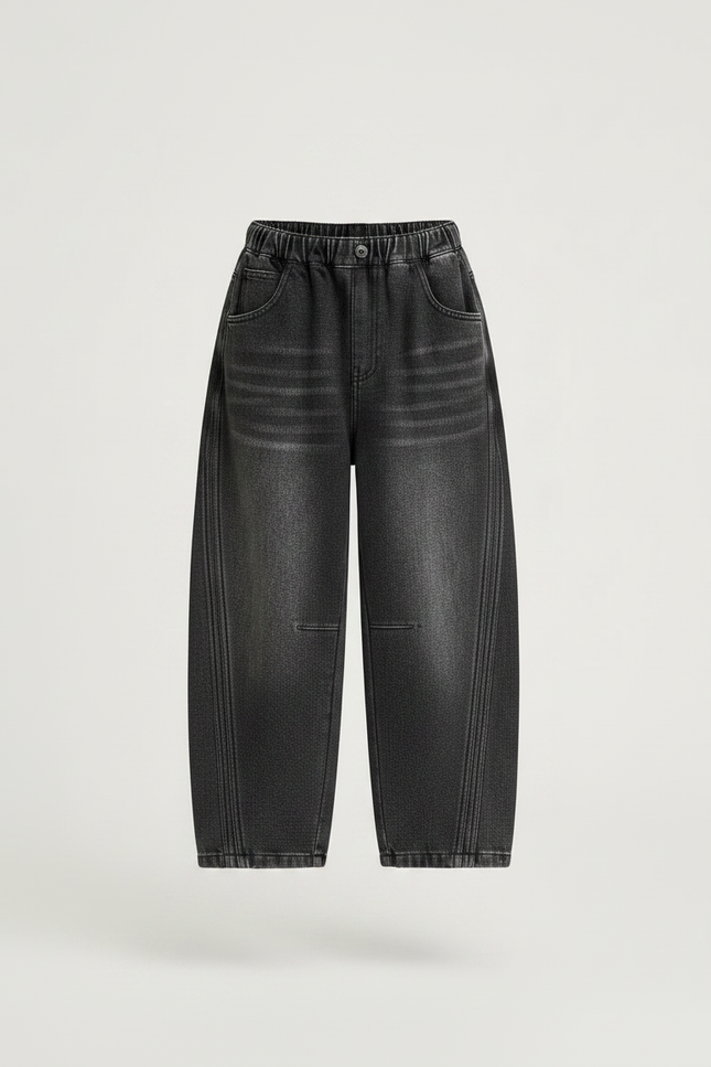 Pantalon Gris Large Décontracté Ample Garçon - Jean - vue 3