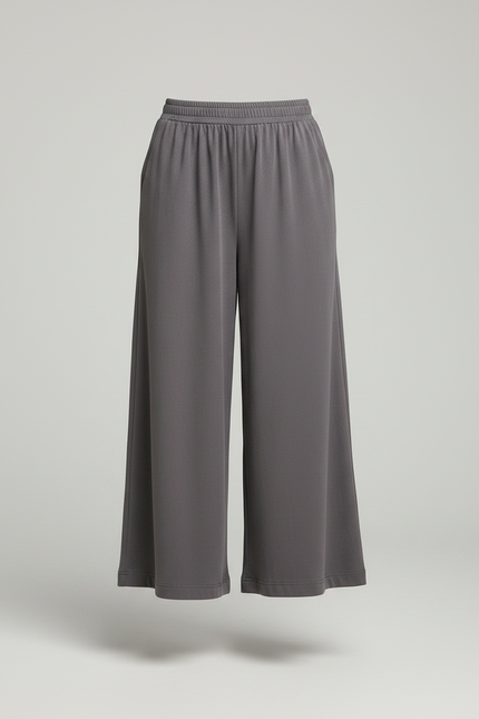 Pantalon Gris Ample Fluide Confortable Fille - Viscose - vue 3