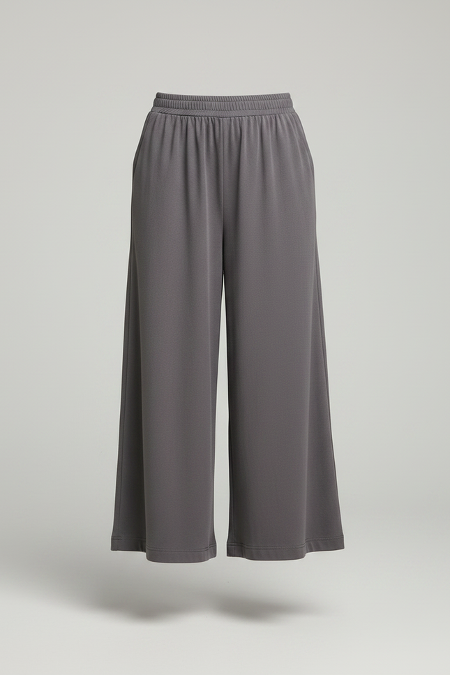 Pantalon Gris Ample Fluide Confortable Fille - Viscose - vue 3