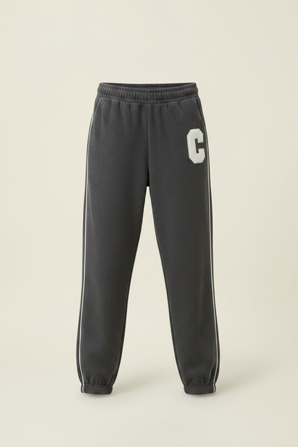 Pantalon Gris Côtelé Ample Décontracté Enfant - Cordé - vue 3