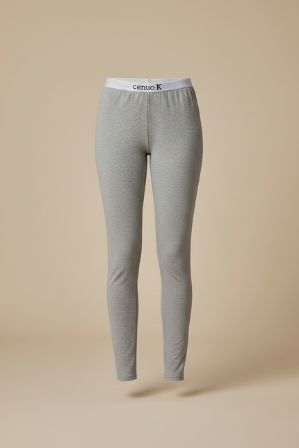 Pantalon Gris Slim Confortable Uni Basique Femme - Maille - vue 3