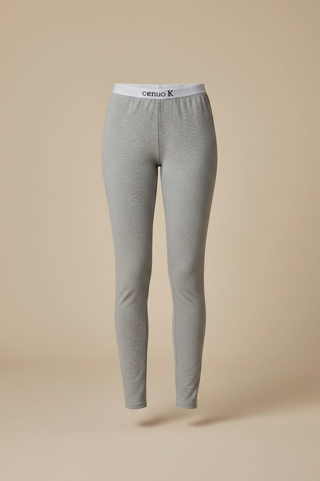 Pantalon Gris Slim Confortable Uni Basique Femme - Maille - vue 3