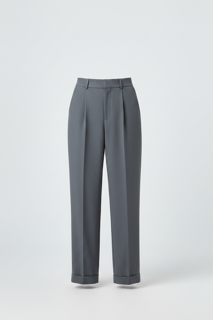 Pantalon De Tailleur Gris - Gabardine - vue 3