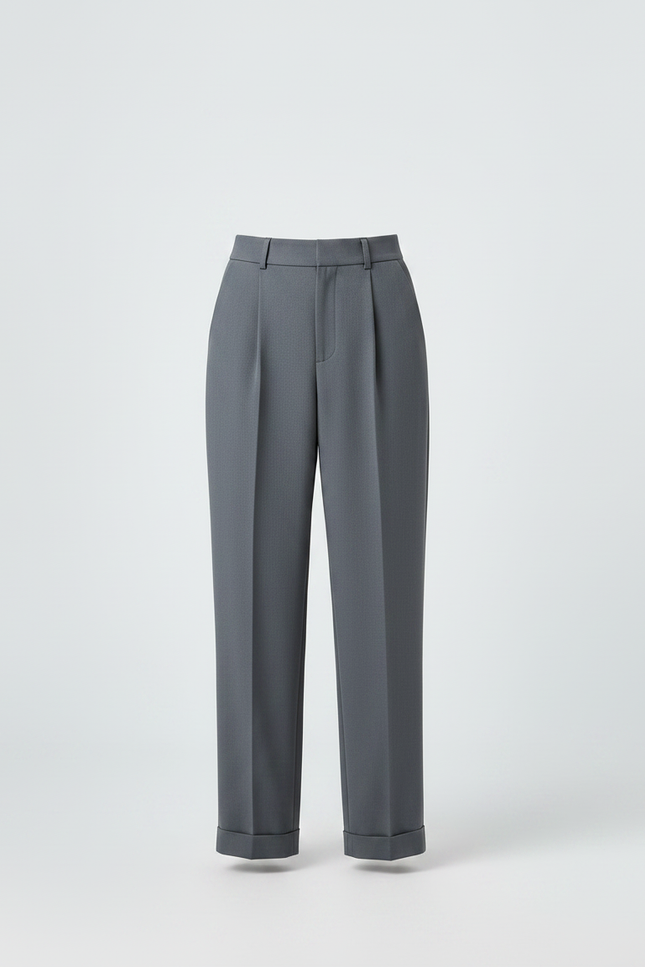 Pantalon De Tailleur Gris - Gabardine - vue 3