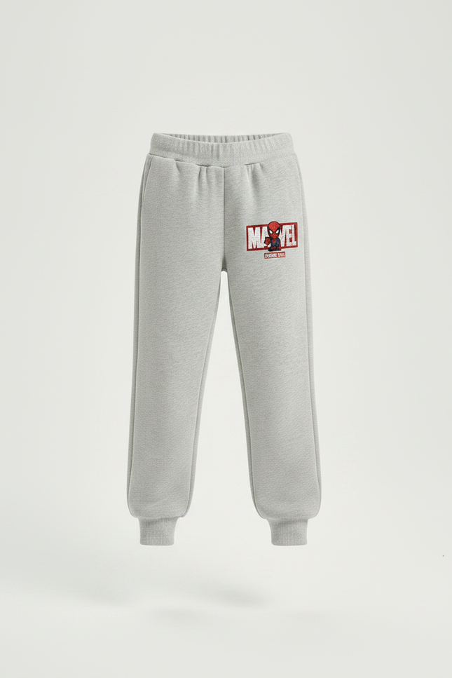 Pantalon Gris Molletonné Spiderman Enfant Confortable - vue 3
