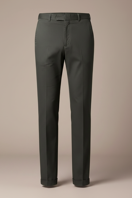 Pantalon Gris Droit Formel Homme Élégant Classique - Kaki Gabardine - vue 3
