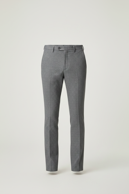 Pantalon Gris Slim Habillé Business Motif Discret - Laine - vue 3
