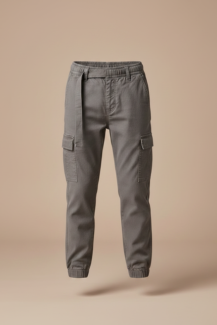 Pantalon Gris Cargo Coton Décontracté Garçon - vue 3