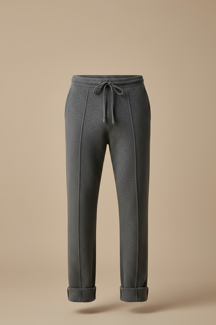 Pantalon Gris Homme Maille Coupe Droite Confortable - vue 3