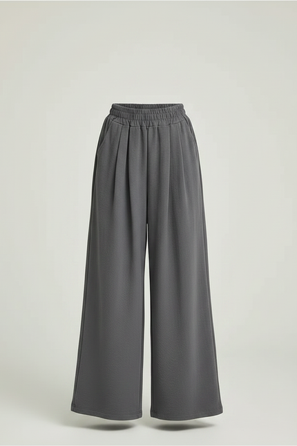 Pantalon Gris Ample Fluide Taille Haute Fille - Viscose - vue 3