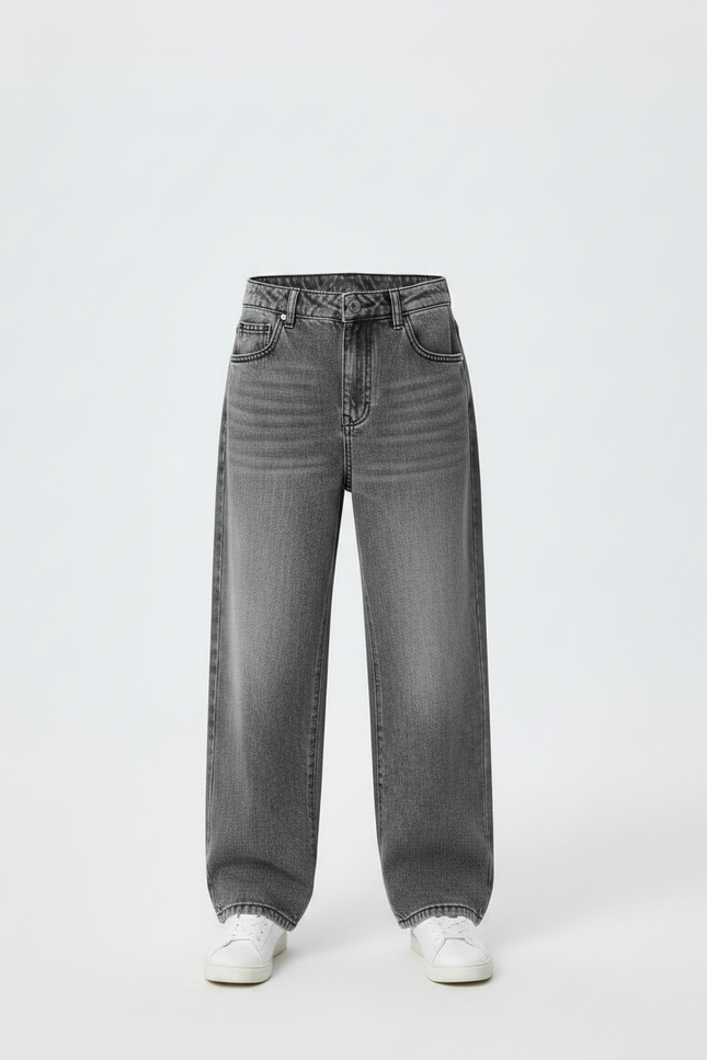 Pantalon Gris Denim Ample Décontracté Garçon - Jean - vue 3