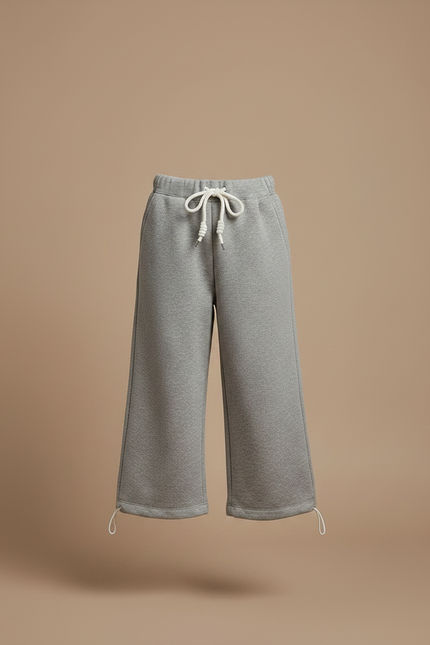 Pantalon Gris Large Décontracté Enfant Sport Coton - Molleton - vue 3