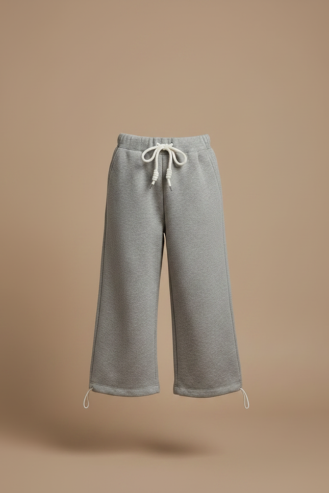 Pantalon Gris Large Décontracté Enfant Sport Coton - Molleton - vue 3