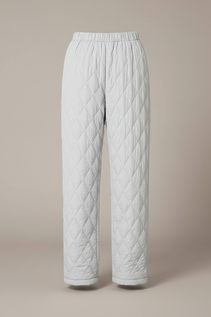 Pantalon Gris Matelassé Ample Hiver Chaud Femme - Polyester - vue 3