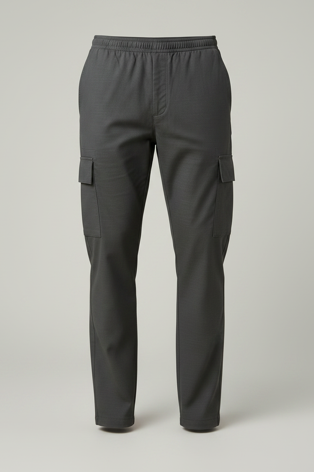 Pantalon Gris Cargo Décontracté Homme Coton - vue 3