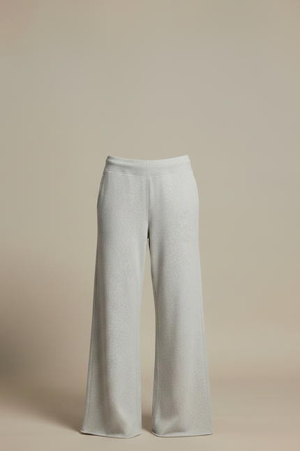 Pantalon Gris Ample Coton Décontracté Fluide Femme - Molleton - vue 3
