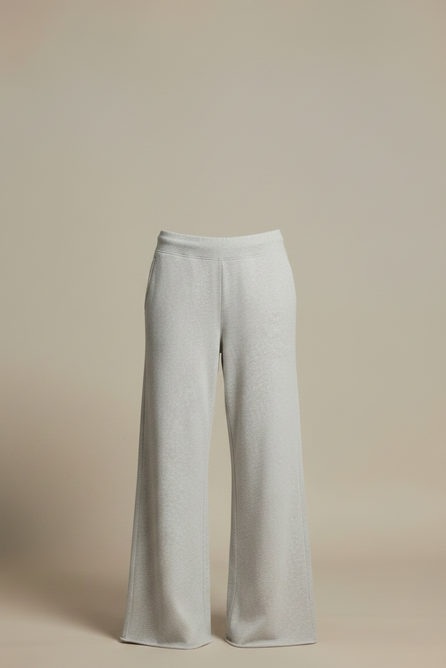 Pantalon Gris Ample Coton Décontracté Fluide Femme - Molleton - vue 3