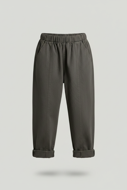 Pantalon Gris Sarouel Ample Coton Enfant Casual - vue 3