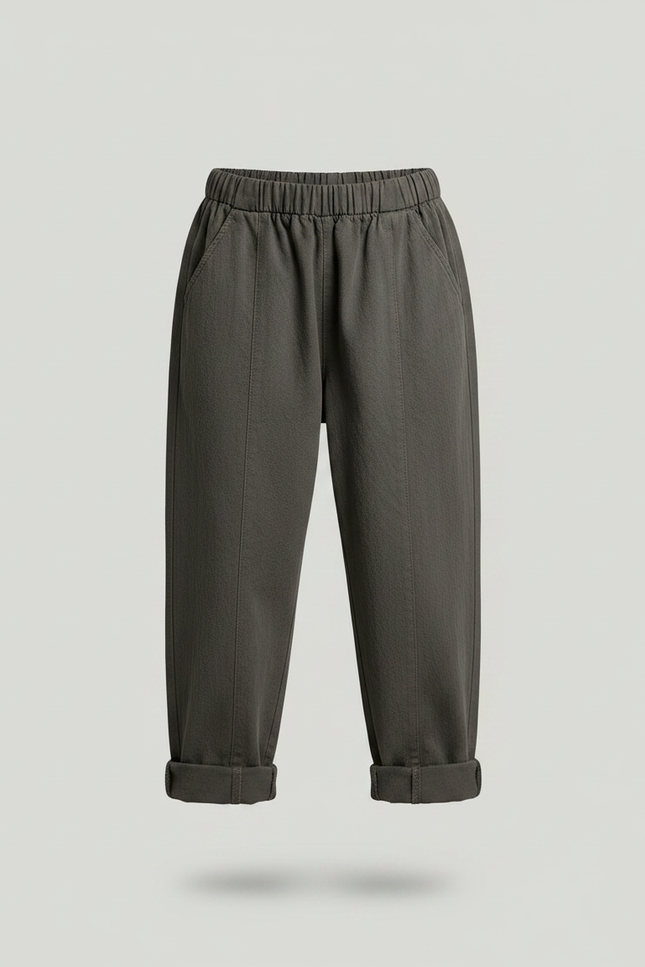 Pantalon Gris Sarouel Ample Coton Enfant Casual - vue 3
