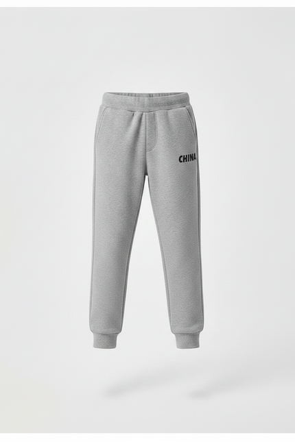 Pantalon Gris Molletonné Sport Enfant Décontracté - vue 3