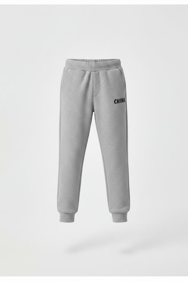 Pantalon Gris Molletonné Sport Enfant Décontracté - vue 3