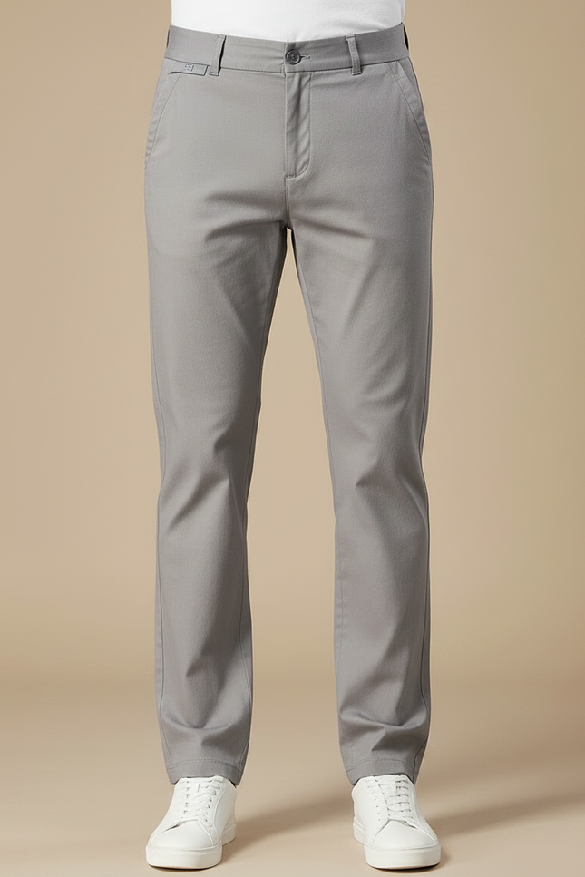Pantalon Gris Chino Homme Décontracté Stretch Droit - Coton - vue 3