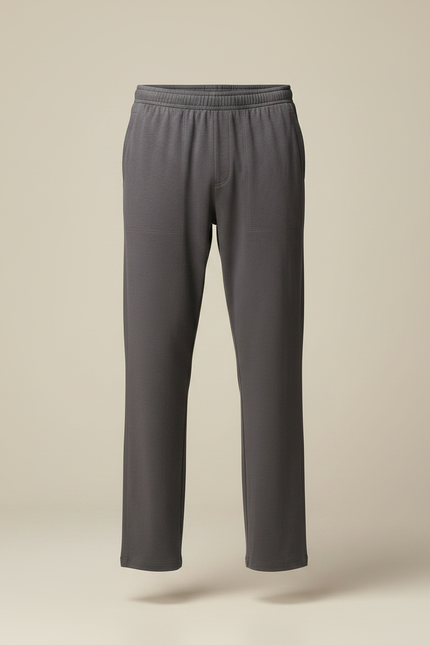 Pantalon Gris Décontracté Fluide Coton Homme Confortable - Maille - vue 3