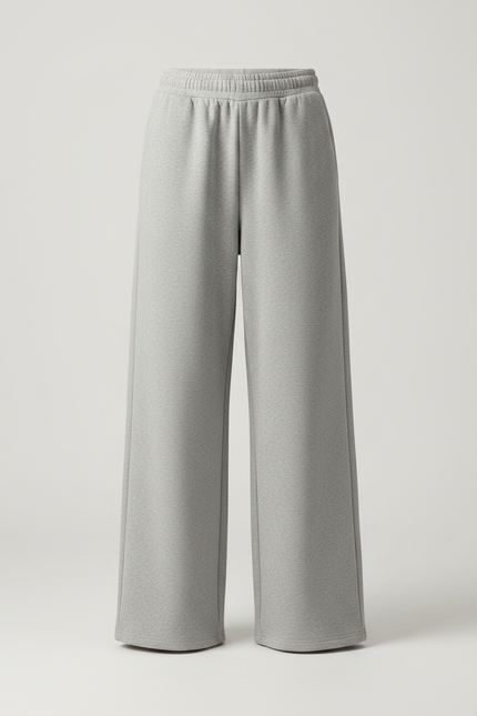 Pantalon Gris Ample Décontracté Molletonné Confortable Femme - vue 3
