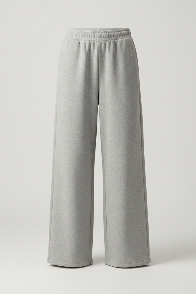 Pantalon Gris Ample Décontracté Molletonné Confortable Femme - vue 3