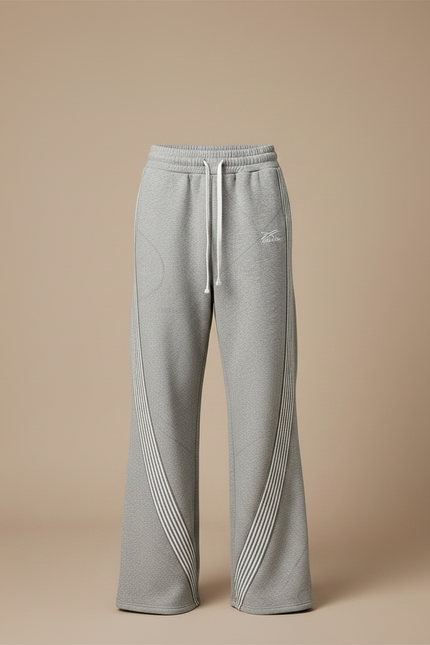 Pantalon Gris Rayé Femme - Molleton - vue 3