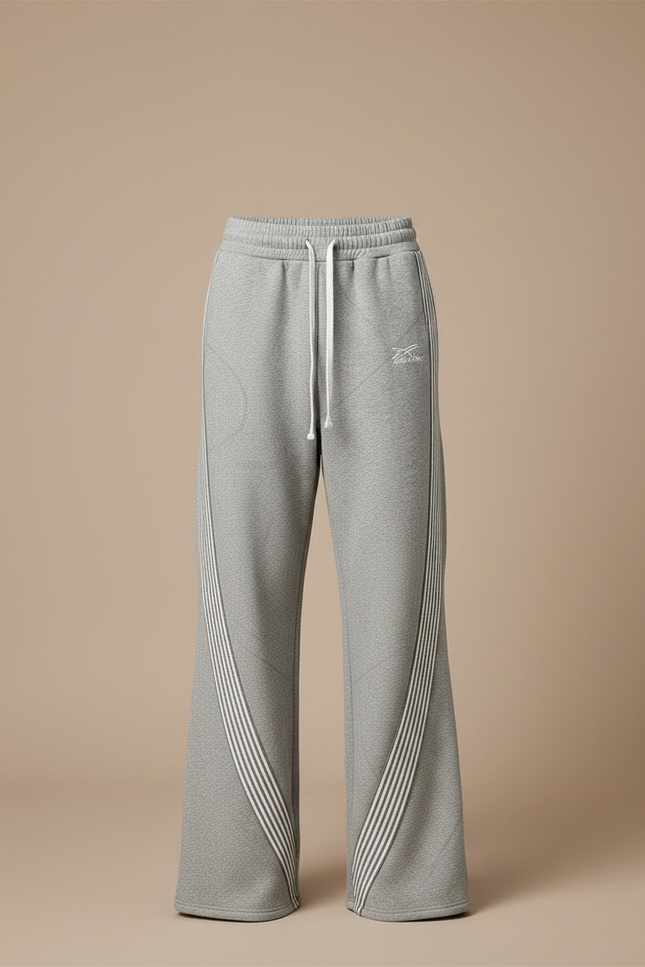 Pantalon Gris Rayé Femme - Molleton - vue 3