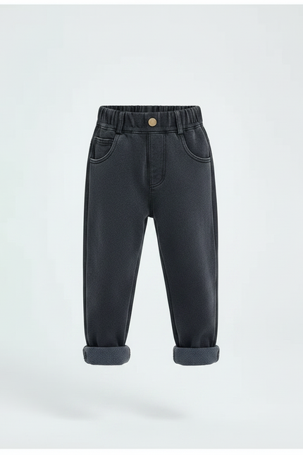Pantalon Gris Ample Décontracté Hiver Enfant - Molleton - vue 3
