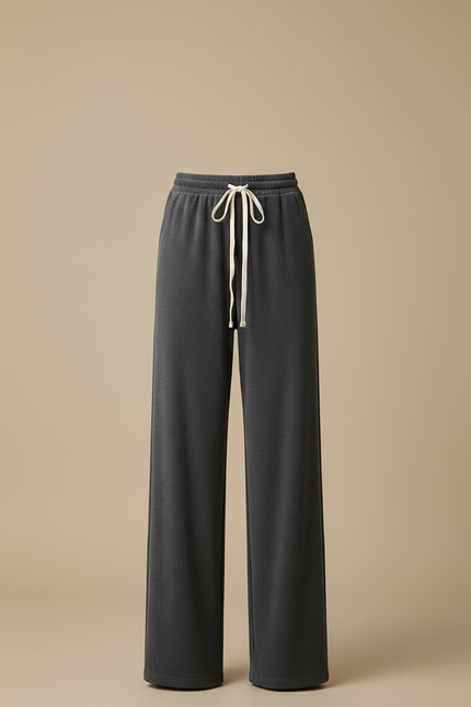 Pantalon Gris Ample Côtelé Décontracté Confortable - Cordé - vue 3
