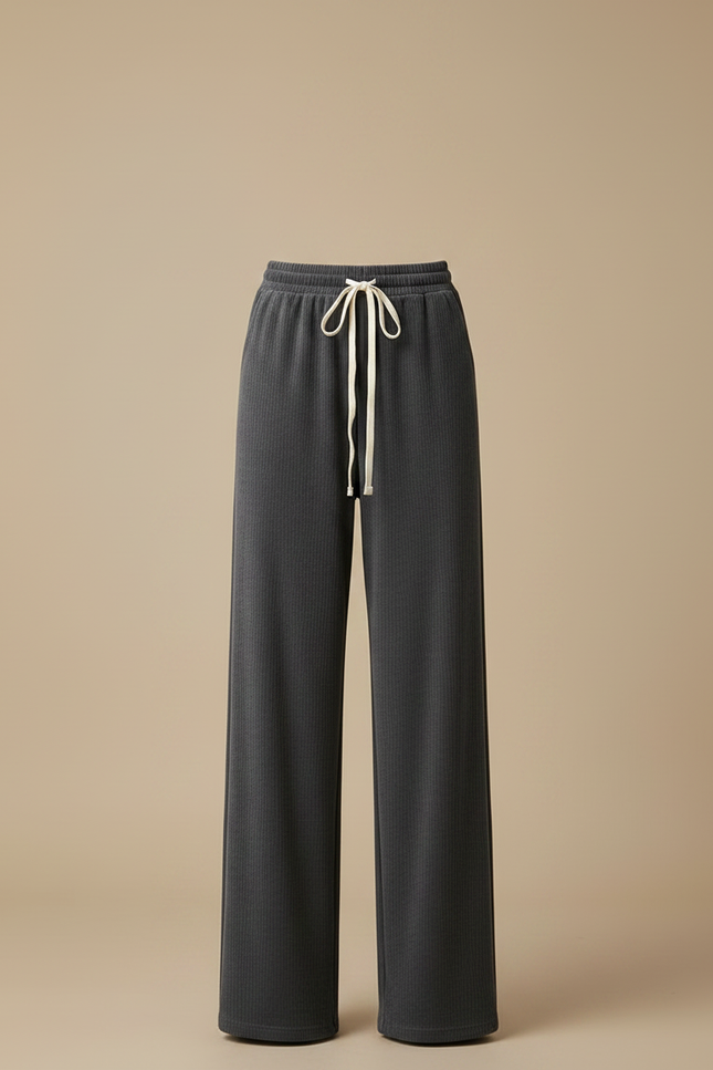 Pantalon Gris Ample Côtelé Décontracté Confortable - Cordé - vue 3
