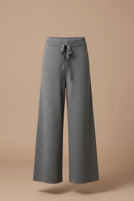 Pantalon Gris Tricoté Ample Décontracté Cordon Fille - Maille - vue 3