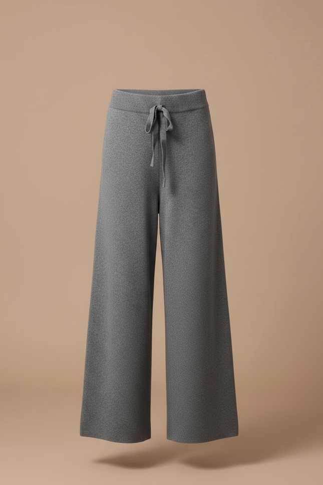 Pantalon Gris Tricoté Ample Décontracté Cordon Fille - Maille - vue 3