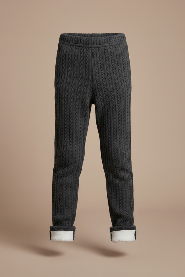 Pantalon Gris Tressé Chaud Enfant Garçon - Maille - vue 3
