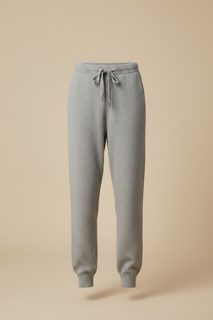 Pantalon Gris Tricoté Décontracté Ample Femme - Maille - vue 3